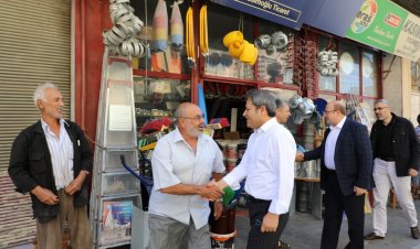 Şahin ve Sarı’dan esnaf ziyareti