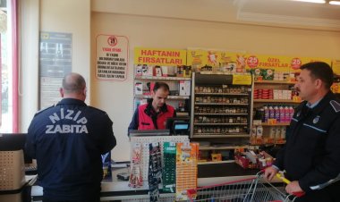 Zabıta ekipleri zincir marketleri denetledi