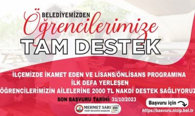 Nizip Belediyesi bu yılda üniversite öğrencilerini unutmadı