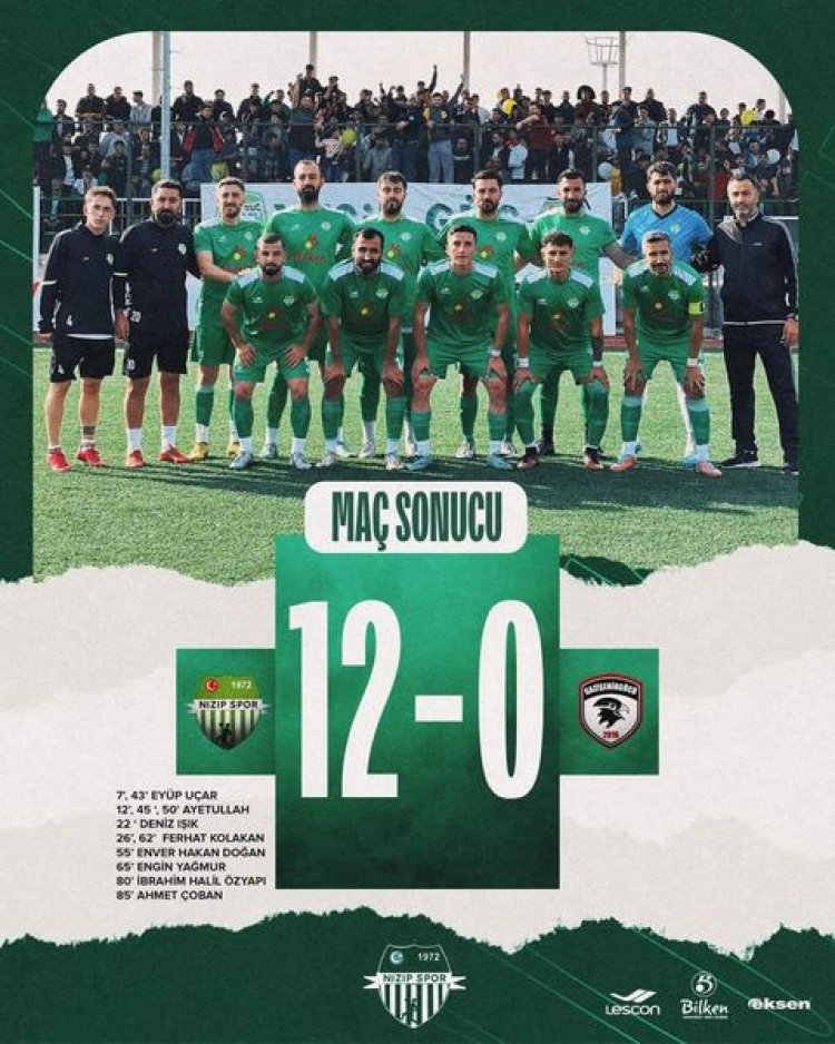 Nizipspor, Gazişehirgücü Spor'u 12-0 Gibi Farklı Bir Skorla Yendi!