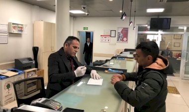 PTT Bank Nizip Şubesinde corona virüsü önlemi