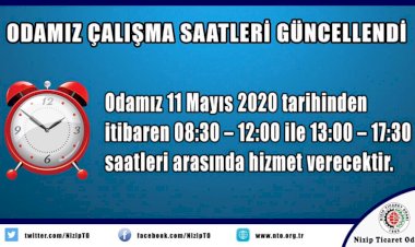 Nizip Ticaret Odası Çalışma Saatleri