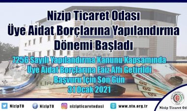 NTO’da Üye Aidat Borçları Yapılandırma Dönemi Başladı
