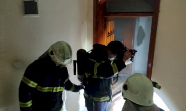 Nizip'te evde yangın 