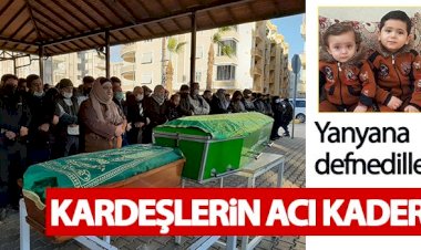 Nizip’te Yanarak ölen iki kardeş yan yan defnedildi