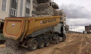 Fırat Mahallesi'nde malzeme serim çalışması yapıldı