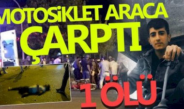 Hafif ticari araca çarpan motosiklet sürücüsü hayatını kaybetti