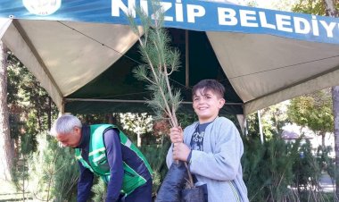 Nizip Belediyesi 5 günde 30 bin fidan dağıttı. 