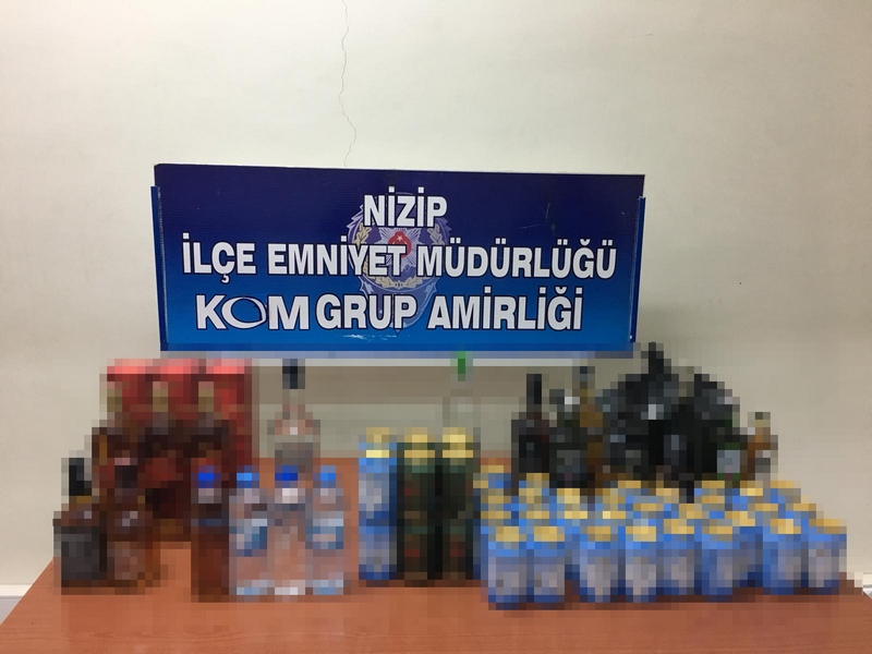 NİZİP TE KAÇAK İÇKİ OPERASYONU